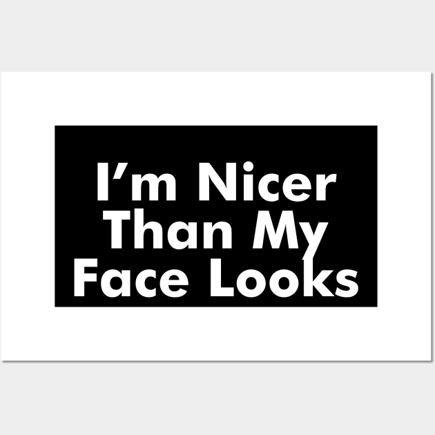 I'm Nicer Than My Face Looks Wall Art by AdultSh*t